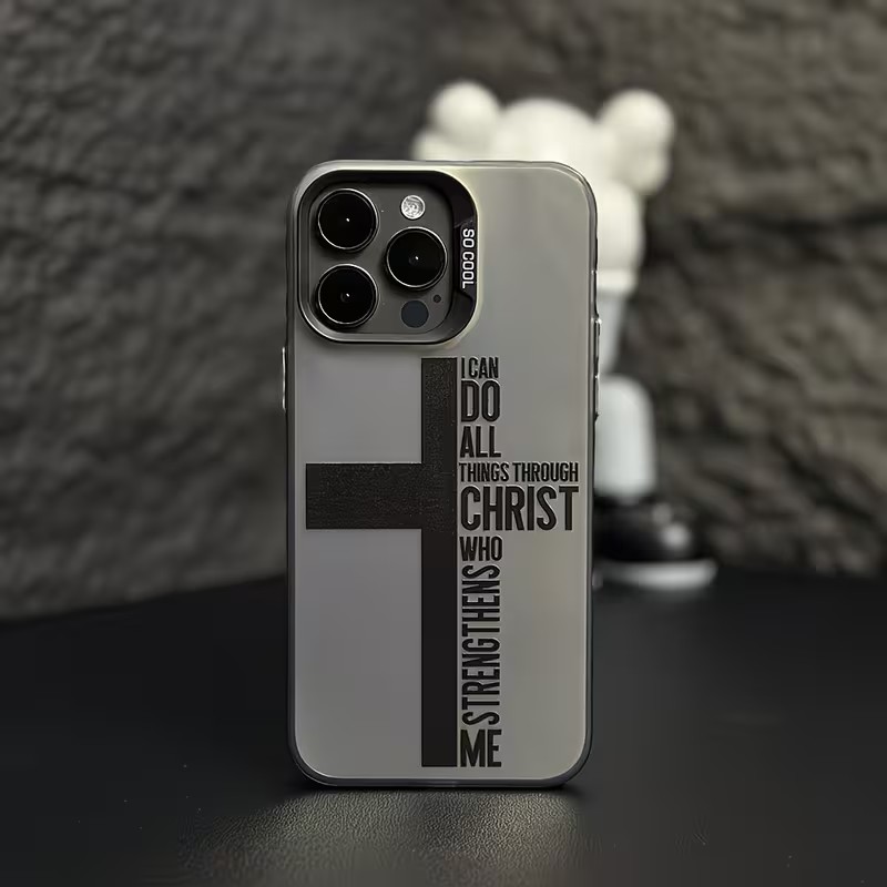 Phone Cases Iphone 16 Pro - Anti-Fingerabdruck-Kreuz-Bibel-Handyhülle für iPhone 17 16 15