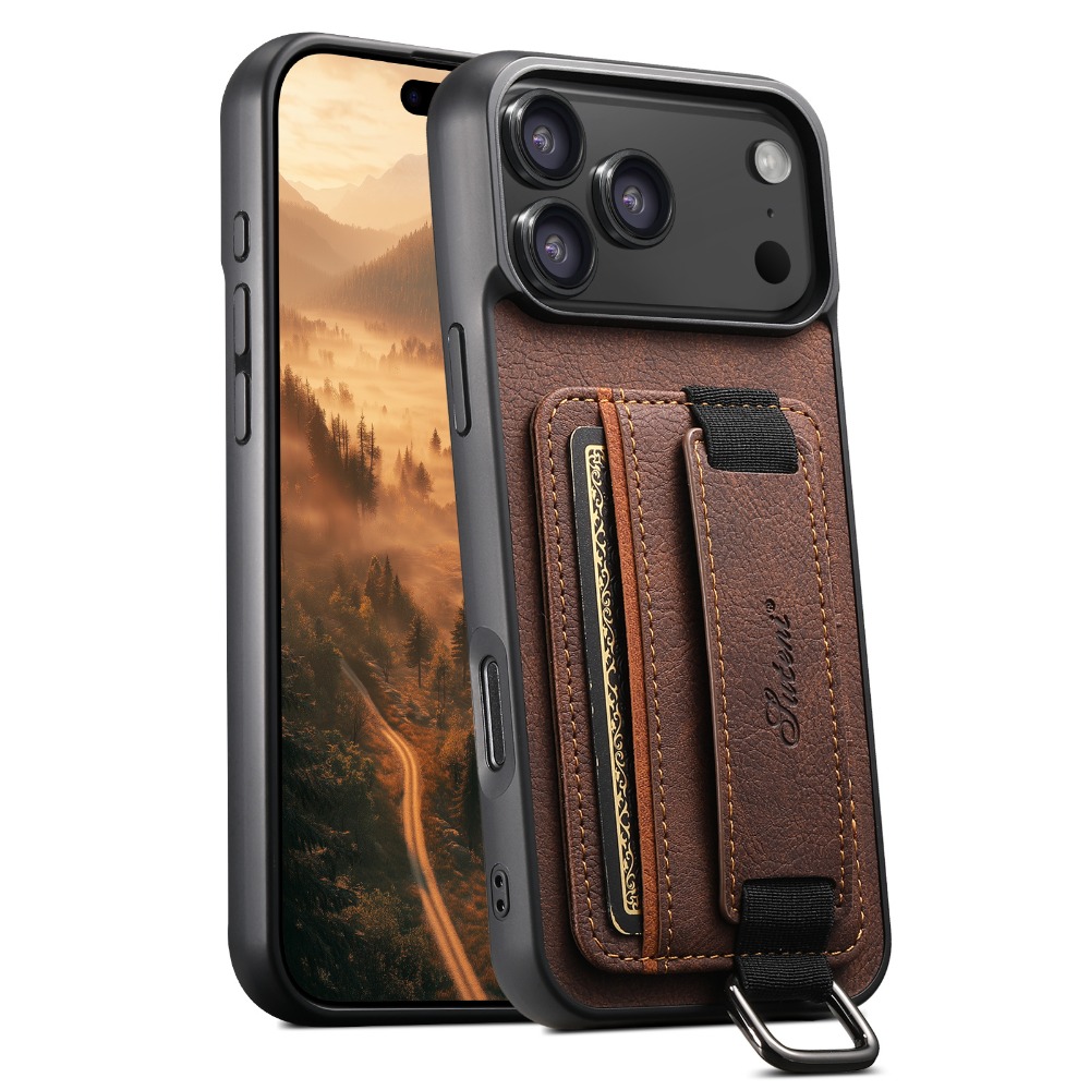 Phone Cases Quality - Hochwertige PU-Leder Handgelenkschlaufe Ring-Schnallen-Hülle für iPhone