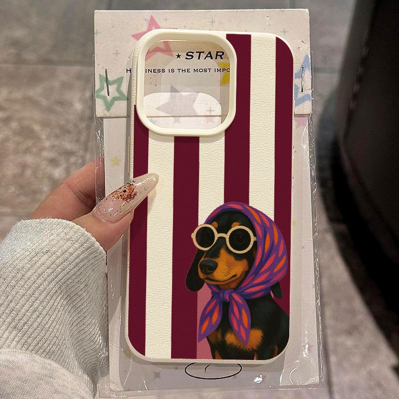 Phone Cases Xr Cute - Charmante rustikale Welpen-Handyhülle mit gestreiftem Kopftuch