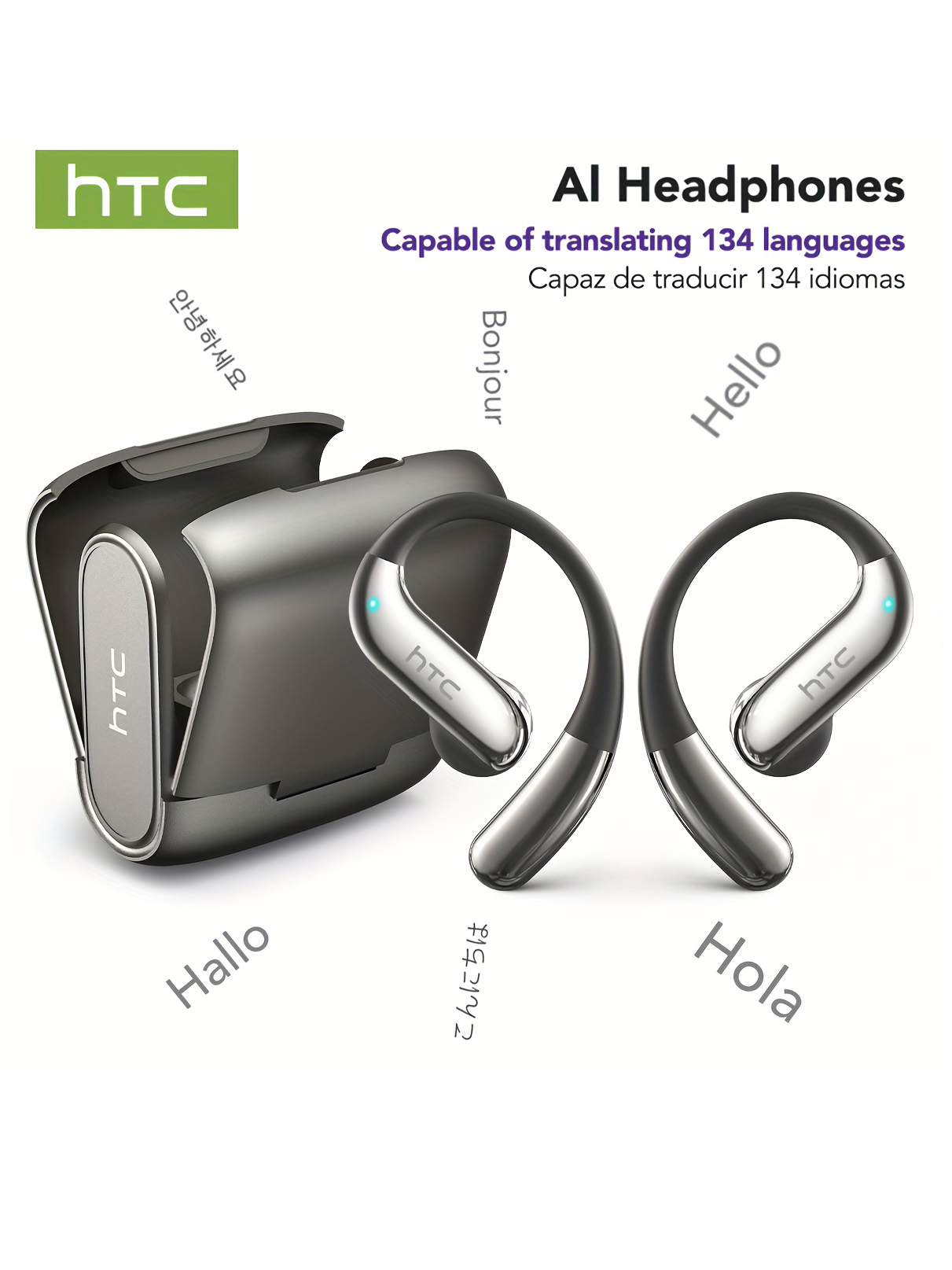 Phone Cases Quality - Open-Ear-Bluetooth-Kopfhörer, HTC 30-Stunden-Wiedergabe, kabellose Ohrhörer, Ohrhörer