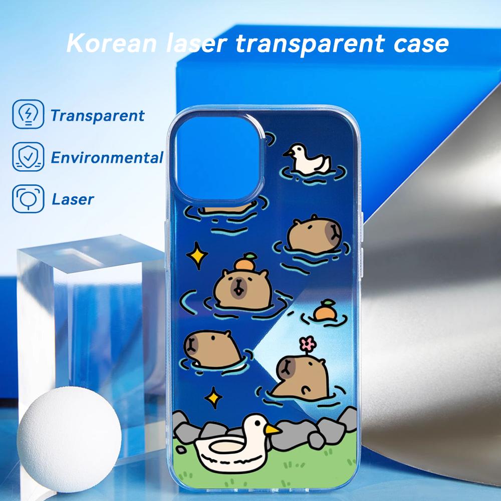 Phone Cases Designer - Niedliches Tiermuster Capybara Design Handyhülle Laser-Gradient