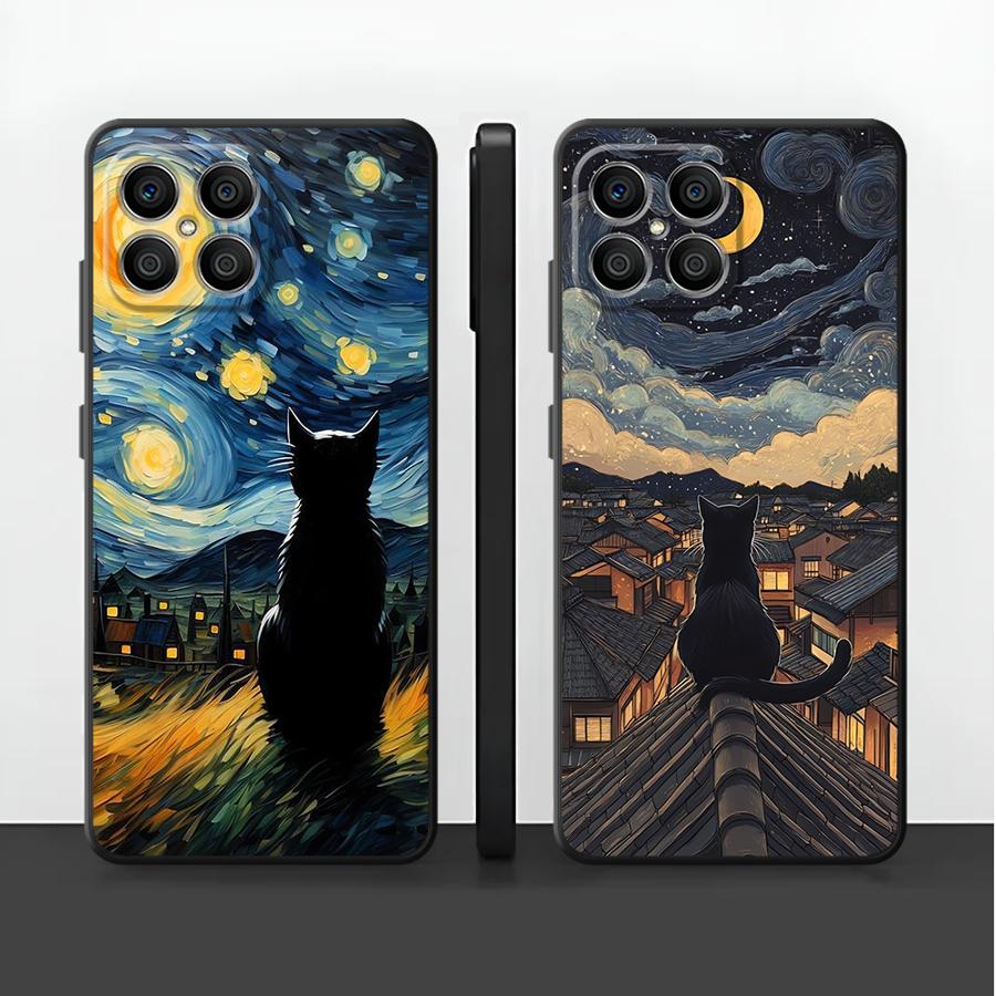 Phone Cases Honor - Van Gogh Sternennacht Katzen-Hülle für Honor