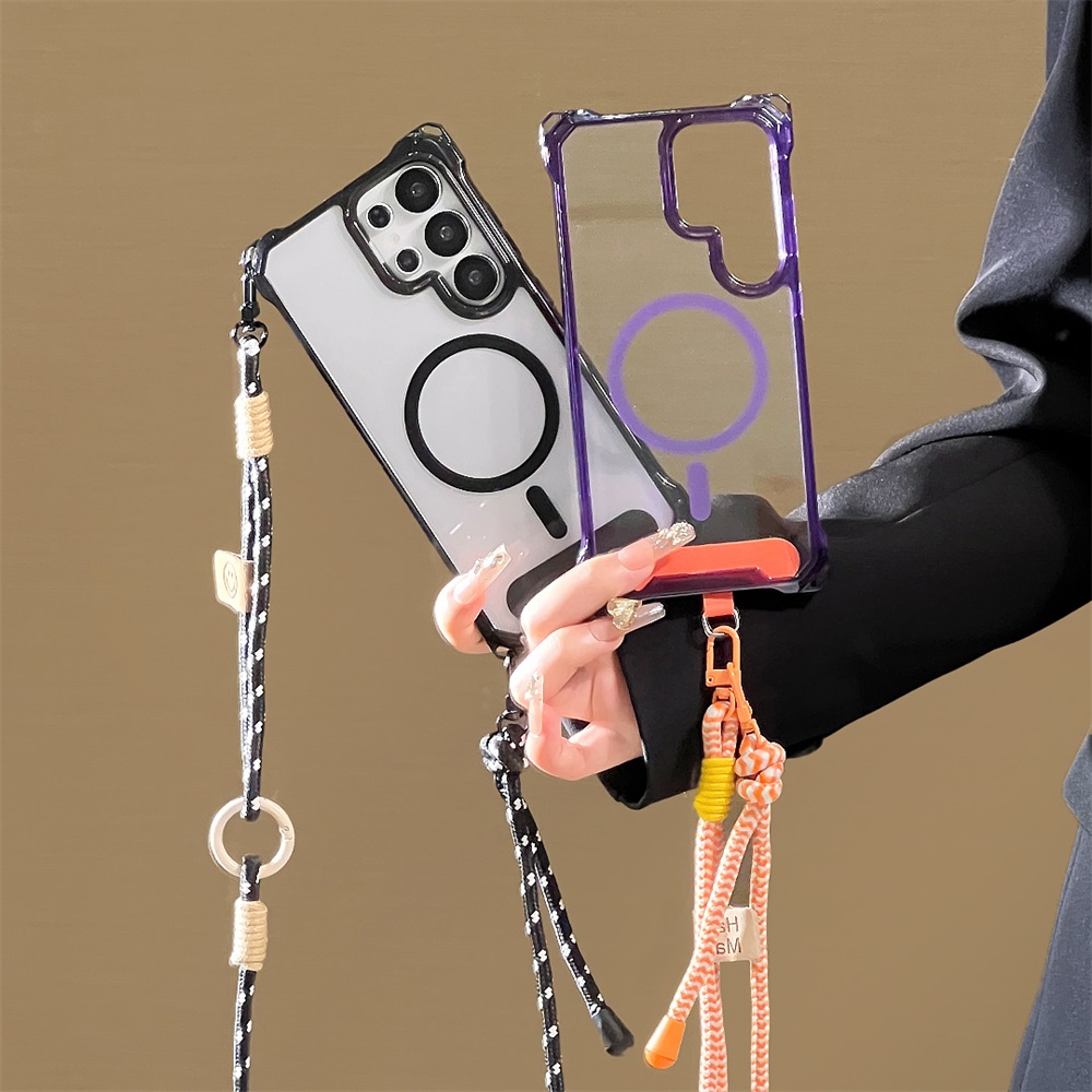Phone Cases Quality - Transparente Crossbody-Handyhülle mit Magnetverschluss für Samsung