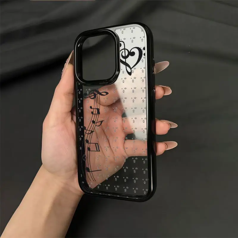Phone Cases For Girls - Neue Niedliche INS-Style Cartoon-Mädchen Musiknoten-Stern Handyhülle