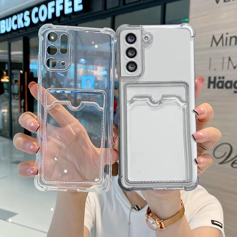 Phone Cases With Pictures - Transparente Silikon-Handyhülle mit Kartenfach für Samsung