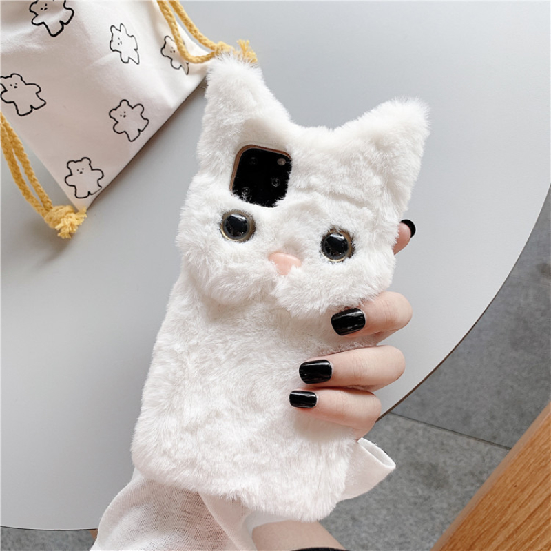 3D Niedliche Cartoon-Katze Plü – Phone Cases Iphone 16 Pro Bewertung und Preis