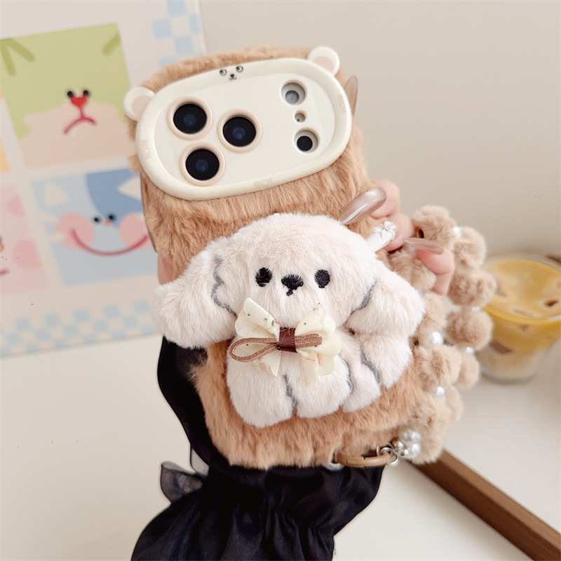 3D-Cartoon-Bowknot-Welpen-warm – Phone Cases Iphone 16 Pro Bewertung und Preis