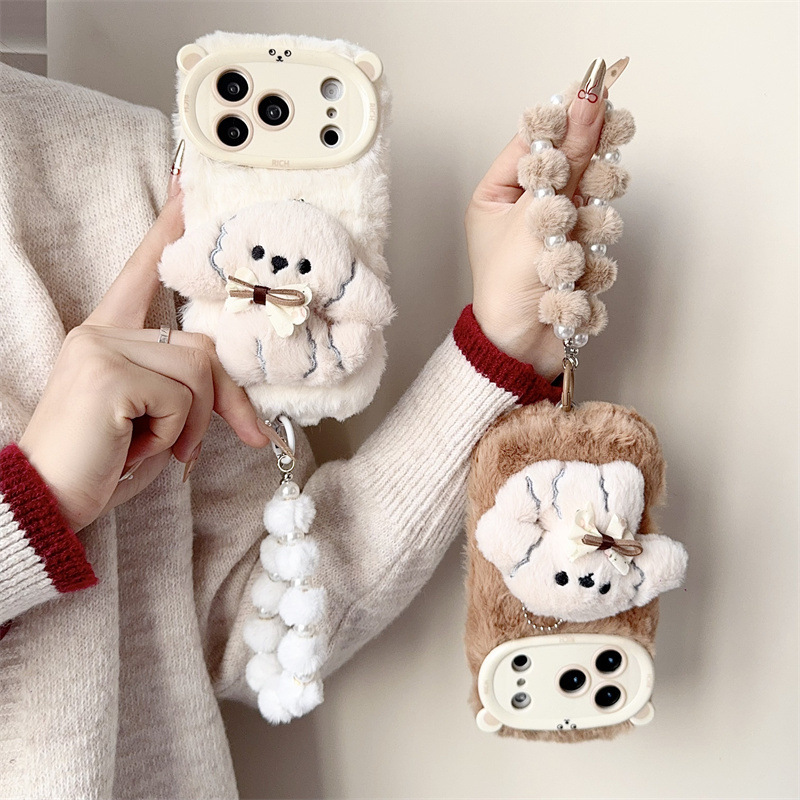 3D-Cartoon-Bowknot-Welpen-warm – Phone Cases Iphone 16 Pro Bewertung und Preis