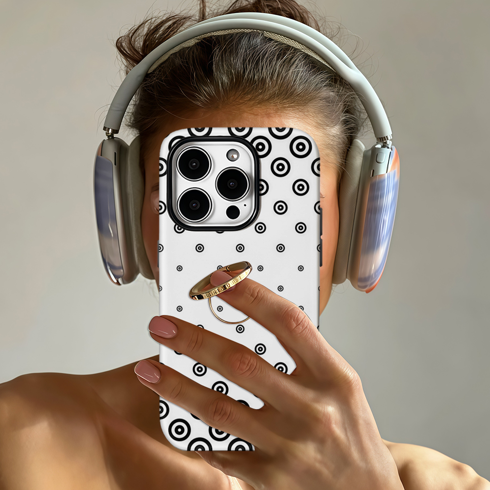 Schwarz-weiße Zielpunkt-Handyh – Phone Cases Target Bewertung und Preis