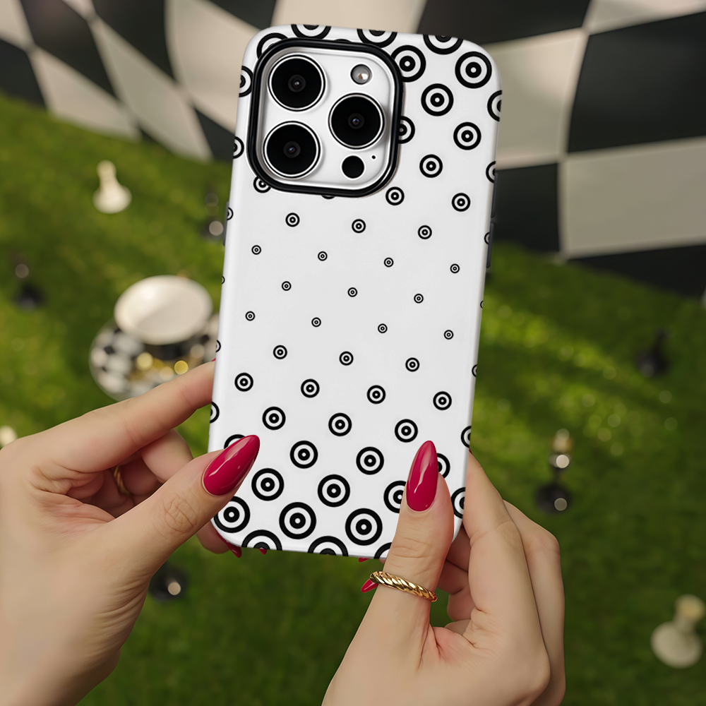 Schwarz-weiße Zielpunkt-Handyh – Phone Cases Target Bewertung und Preis