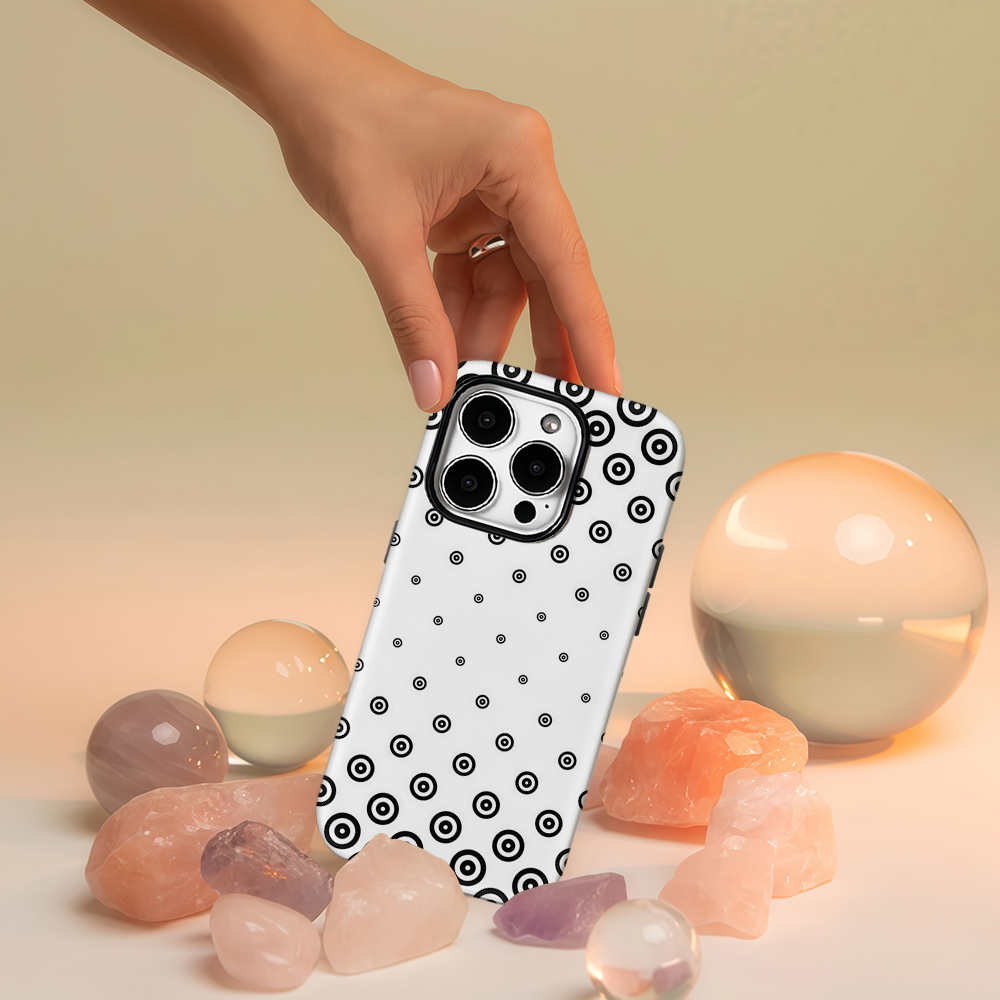 Schwarz-weiße Zielpunkt-Handyh – Phone Cases Target Bewertung und Preis