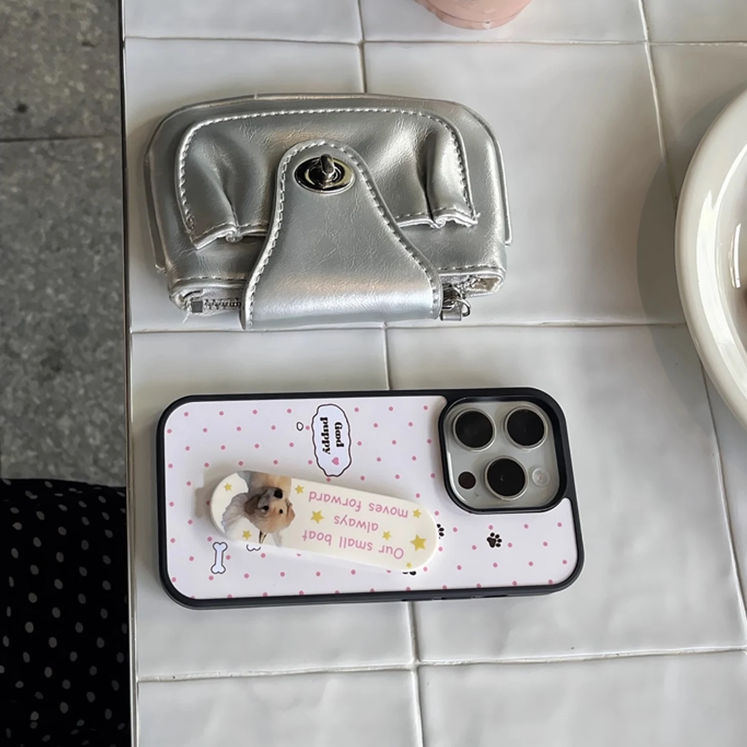 INS Pink Wave Point Good Puppy – Phone Cases With Stand Bewertung und Preis